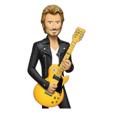 Johnny Hallyday qui joue de la guitare électrique sticker