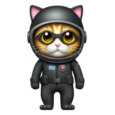 cat in scuba gear like an underwater James Bond sticker