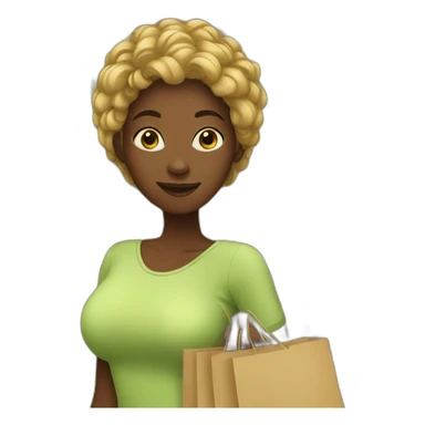 african lady shopping sticker