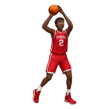 Nc state basketball player shooting a three sticker