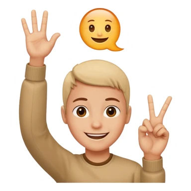 person making the 'OK' gesture above their head sticker