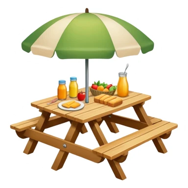 picnic table with food items on it sticker