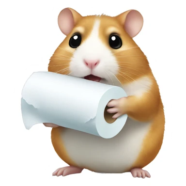 Hamster holding toilet paper sticker