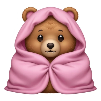 Scared teddy bear hiding under light pink covers sticker