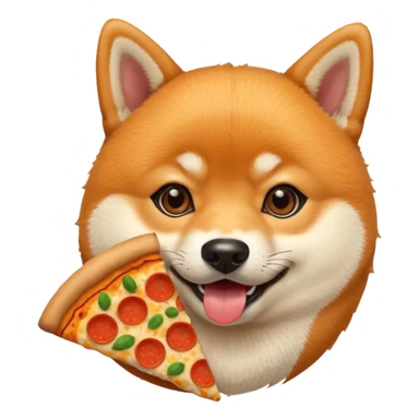 cute shiba inu eating pizza sticker