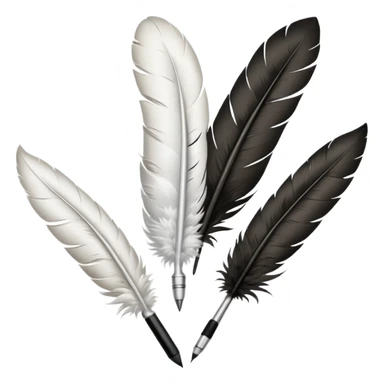 3 plumes blanches avec un stylo en dessous sticker