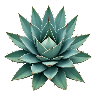 Cinematic Realistic Agave Emoji, Bold and spiky, with long, pointed leaves forming a rosette pattern. The sharp edges and soft blue-green hue exude a sense of rugged beauty and desert resilience. Soft glowing outline, capturing the essence of survival and strength in a striking agave plant! sticker