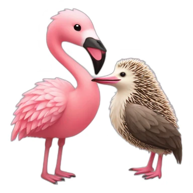 hedgehog and flamingo in love sticker