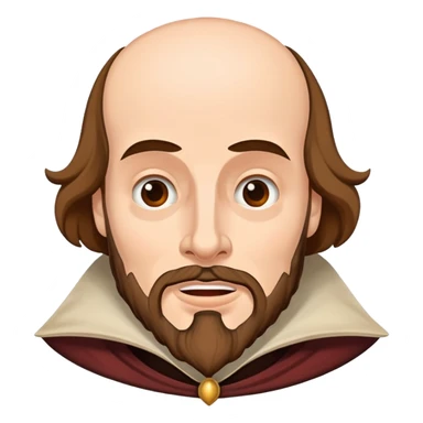 Shakespeare as a fun cartoon character with exaggerated dramatic expression sticker