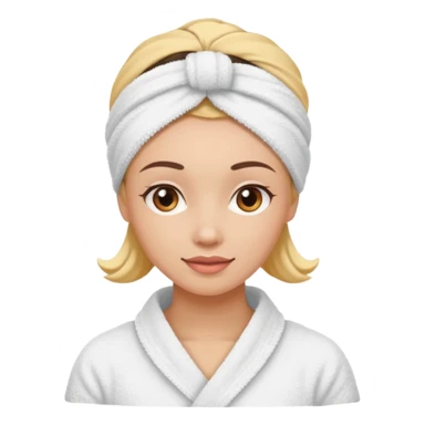 rosto de uma mulher com uma faixa de toalha no cabelo castanho como se estivesse no spa sticker