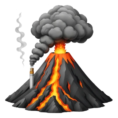 Volcano smoking before eruption no lava sticker
