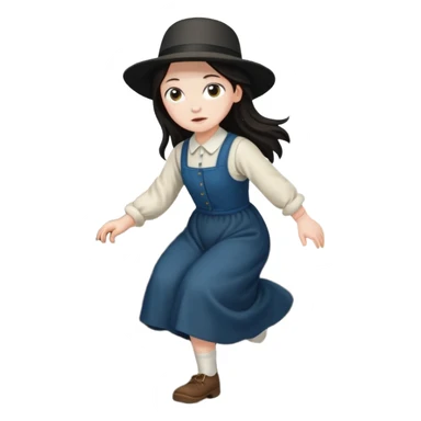 AMISH GIRL TUBBLING DOWN STAIRS sticker