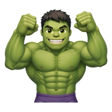 friendly smiling hulk superhero for kids sticker
