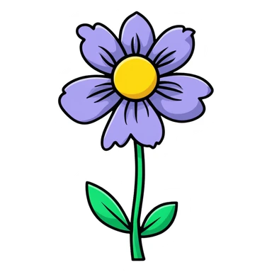 wilted flower, cartoonish sticker style sticker