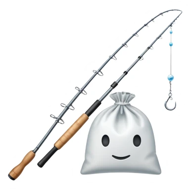 Fishing rod with cocaine bag as bait sticker