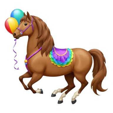 A horse inhaling air from a balloon sticker
