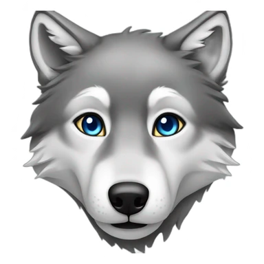 Female grey wolf blue eyes sticker