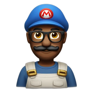 Mario as a hipster developer sticker
