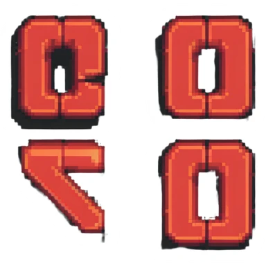 pixel art style text 'ZETRIX' in all caps, red color, blocky retro font sticker