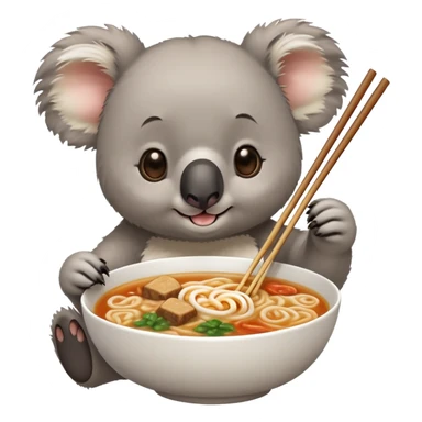 Koala eating ramen sticker