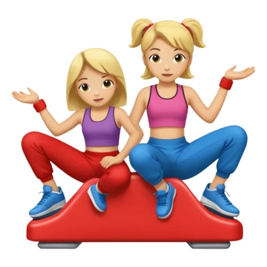 2 girls sitting in breakdance ride of fair  sticker