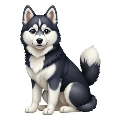 Black and white husky sitting sticker