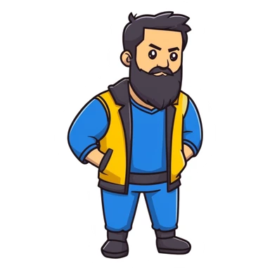 Luxury car guru with long beard, Lamborghini themed outfit, wise expression sticker