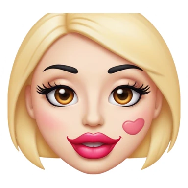 emoji with big lips and make up and eyelashes sticker