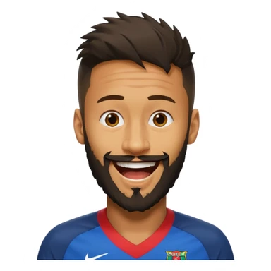 Neymar avec beaucoup beaucoup de barbe qui rigole  sticker