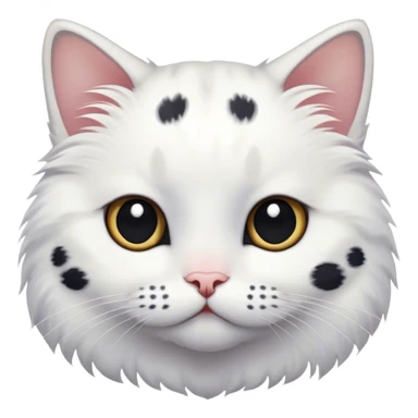 Shy white cat with black spots sticker