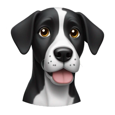 Black and white dog with one tall ear and one floppy ear  sticker