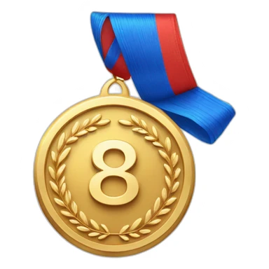 a golden medal for 1st place with "8th B" on it sticker