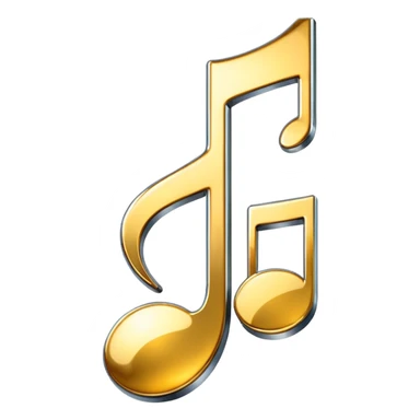 music note with a chromic metal texture sticker