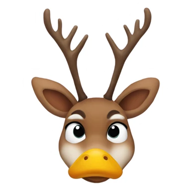 Reindeer Duck face sticker
