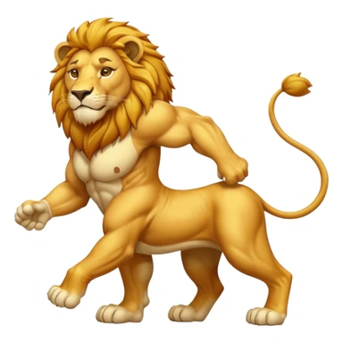 High resolution of   realistic full body lion distorted , no extra hybrid sticker