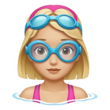 Girl with swim goggle sticker