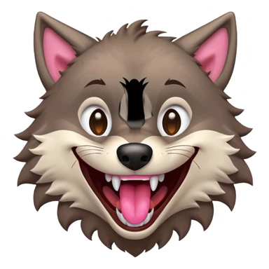 a wolf laughing really hard sticker