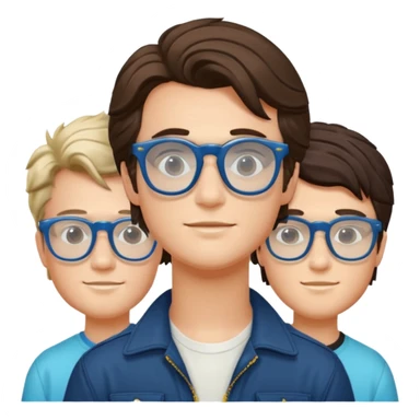 Billy hargrove and Steve harrington and mike in one Photo Wearing Glasses Looking cool and having Aura And yes the Cool glasses  sticker