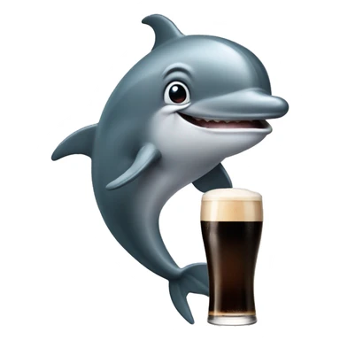 Dolphin with pint of Guinness saying or 10 times sticker