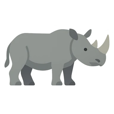 Flat design style rhinoceros sticker