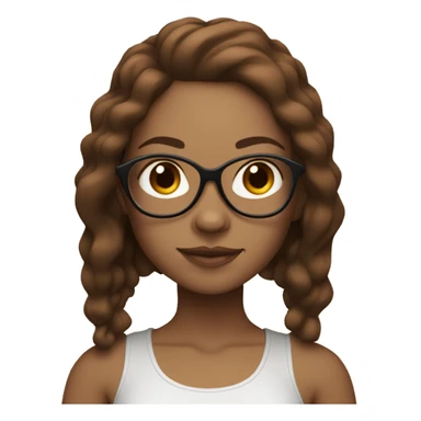 Yoga girl with glasses light skin dark brown hair with ginger ends sticker