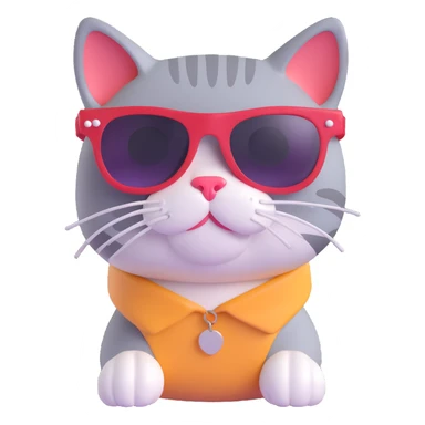 A cat wearing sunglasses sticker