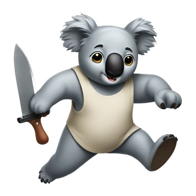 make a koala running with a knife sticker