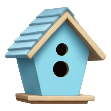 Pastel blue bird house sticker