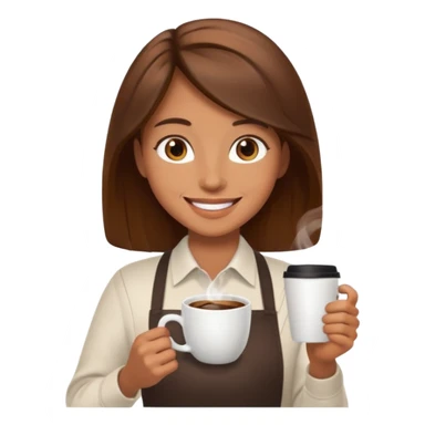 barista with only one big cup of coffee sticker