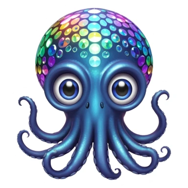 Poulpe et boule disco sticker