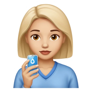 chronic diseases (diabets) woman iOS emoji style sticker