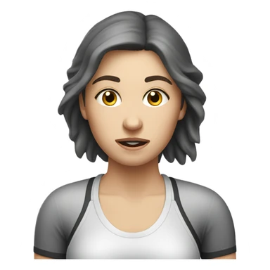 white brunette woman who does pilates and is sore but has to play kickball tomorrow and is scared about it sticker