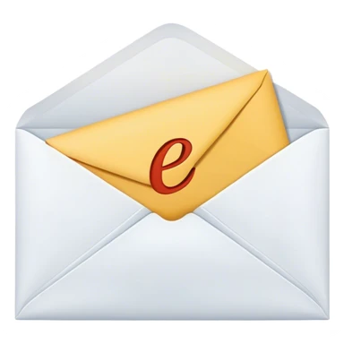 An unopen envelope with a letter E infront of it sticker