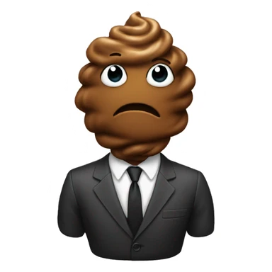 poop wearing a suit sticker